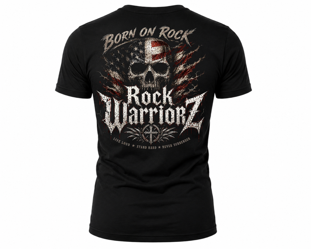 Rock Warriorz Born on Rock Black T-Shirt