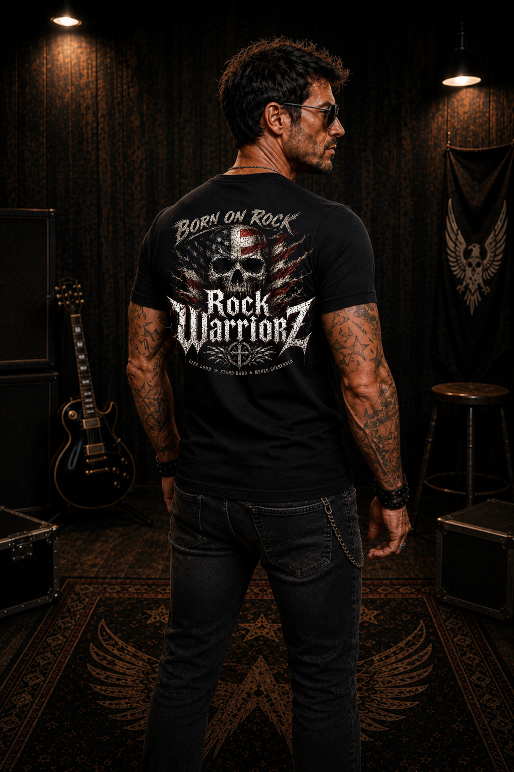 Rock Warriorz Born on Rock Black T-Shirt