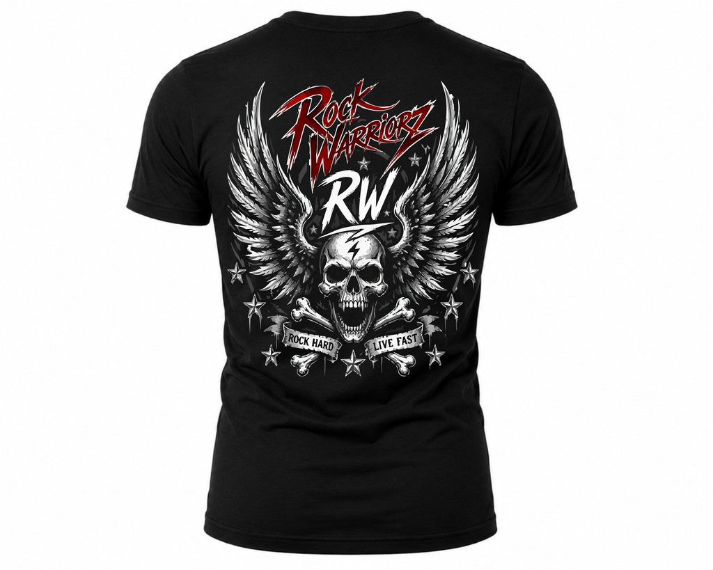 Rock Warriorz Skull wings Black T-Shirt