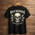 Rock Warriorz black T-Shirt front logo T-shirt