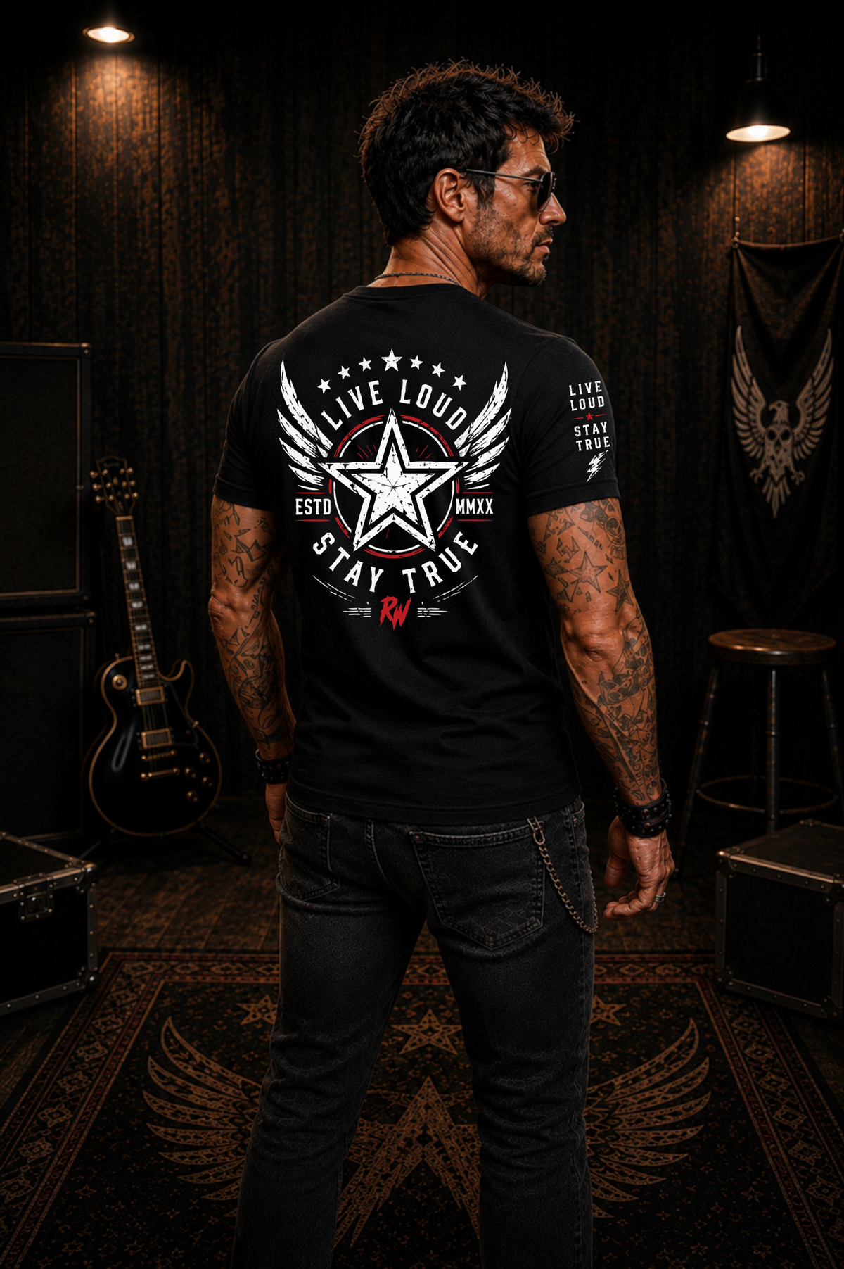 Rock Warriorz Live Loud Stay True Black T-Shirt