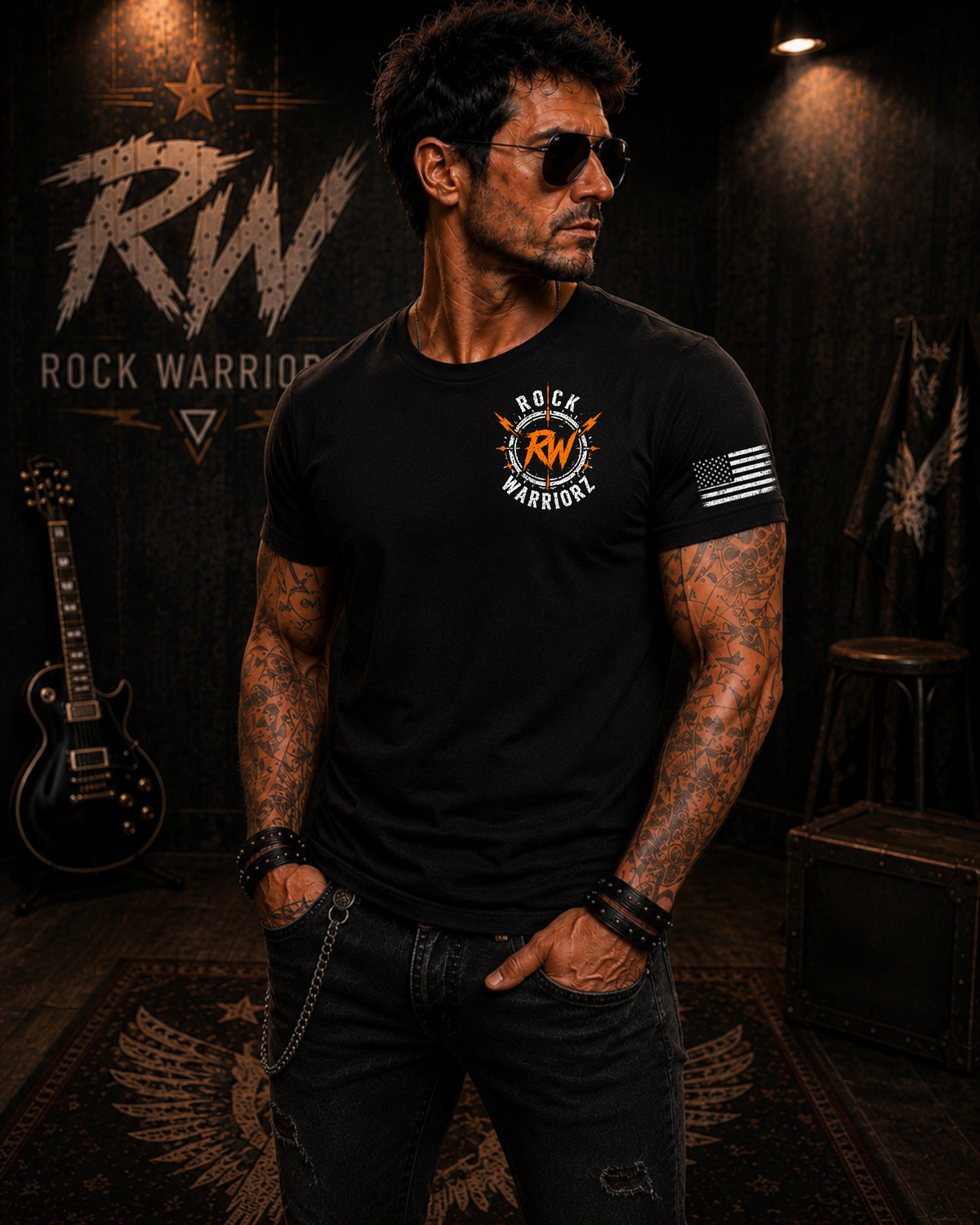 Rock Warriorz Skull Guitar
