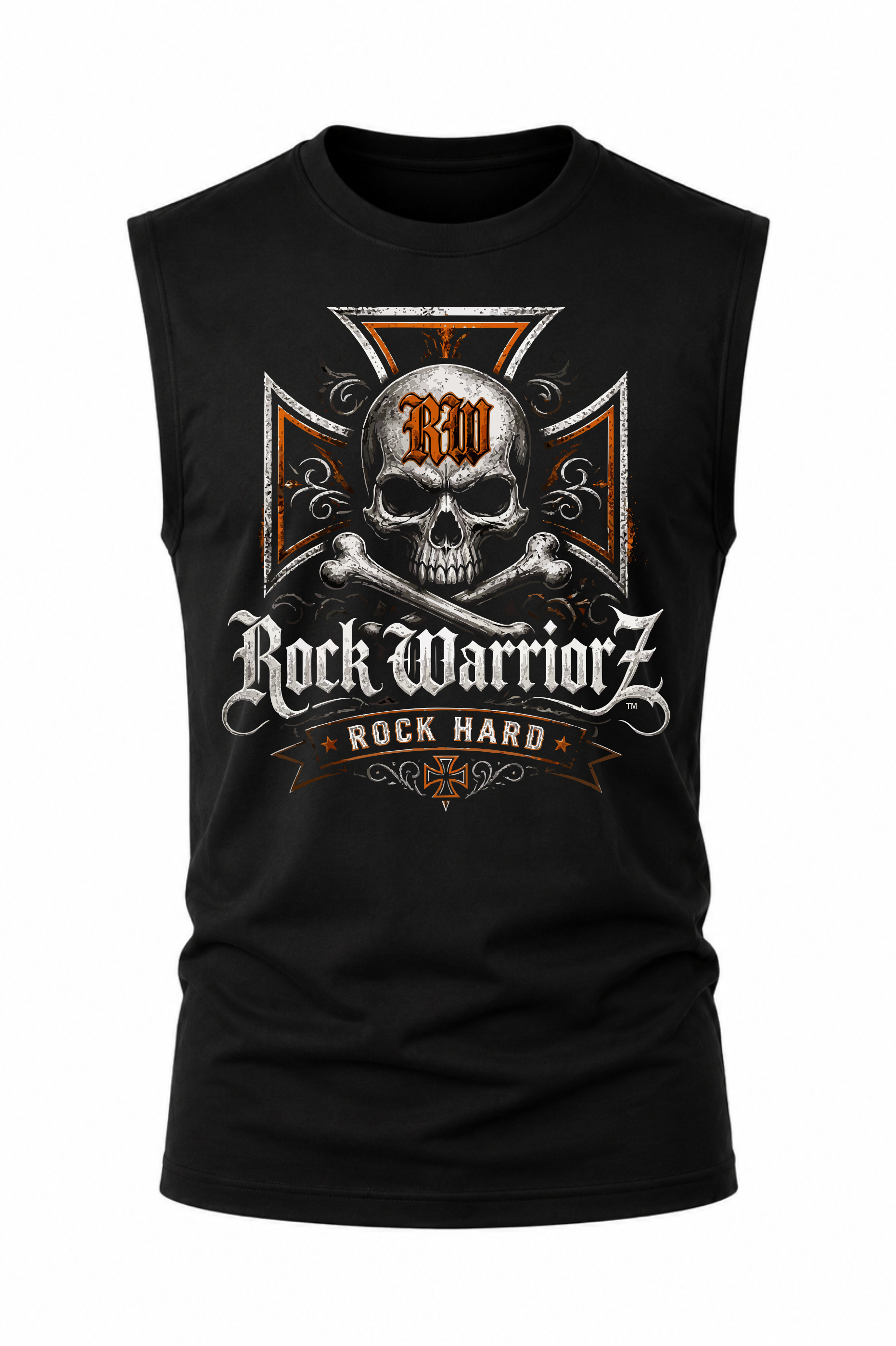 Rock Warriorz Rock Hard Sleeveless Black T-Shirt