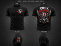 Rock Warriorz Front Back Left Sleeve Logo