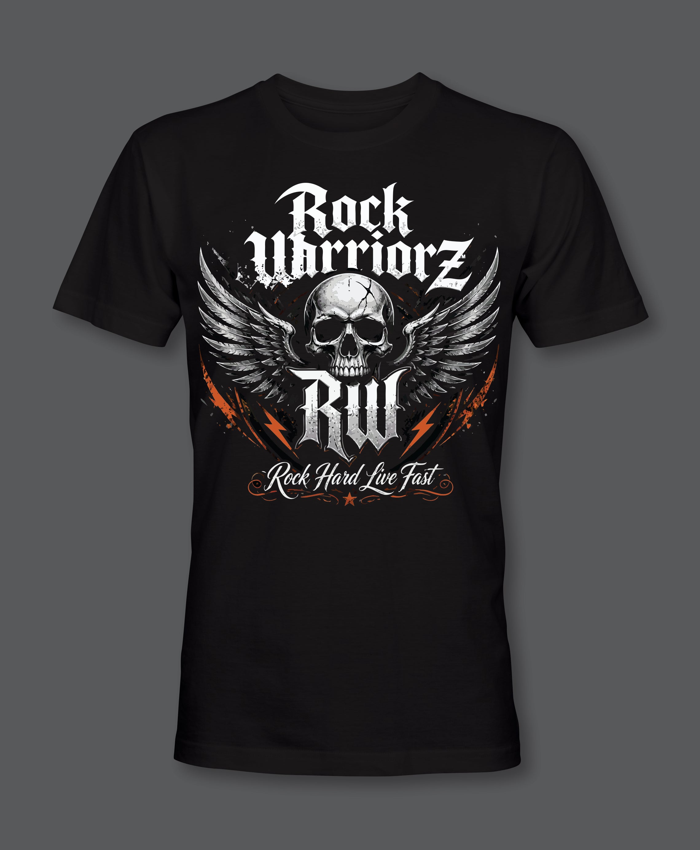 Rock Warriorz Rock Hard Live Fast Front Logo T-Shirt