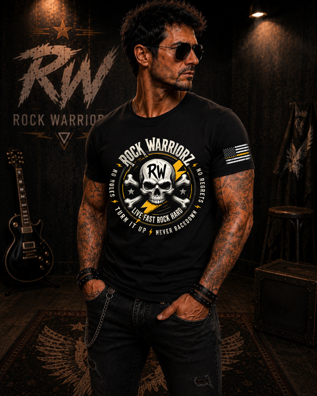 Rock Warriorz Live Fast Rock Hard Never Backdown