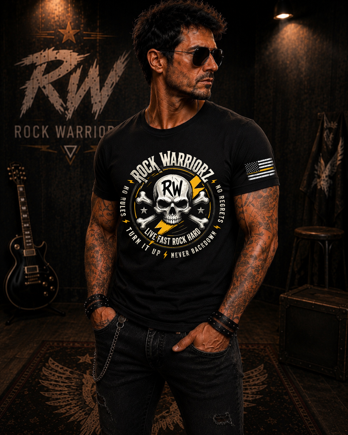 Rock Warriorz Live Fast Rock Hard Never Backdown