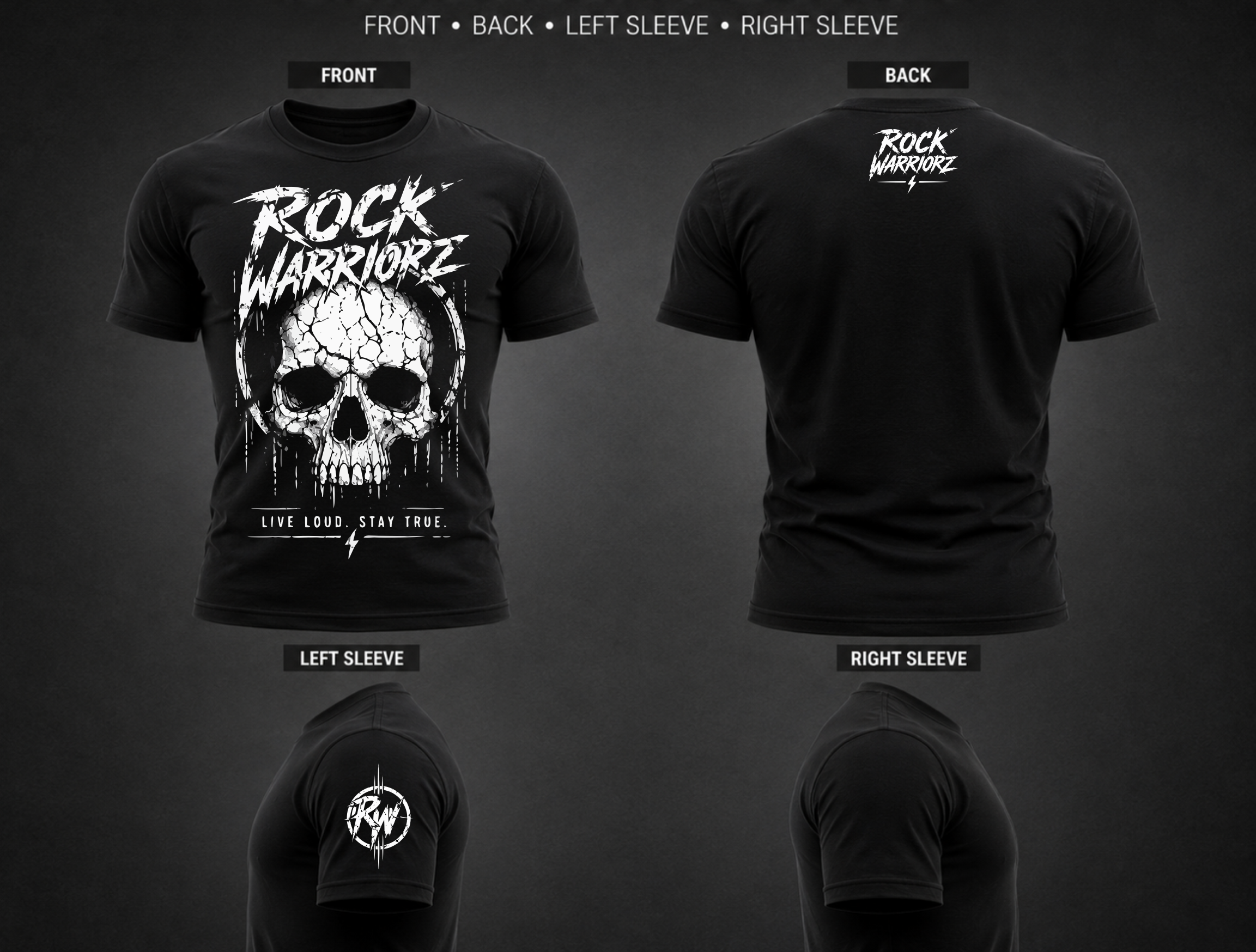 Rock Warriorz Front Left Sleeve and Back Youke T-Shirt