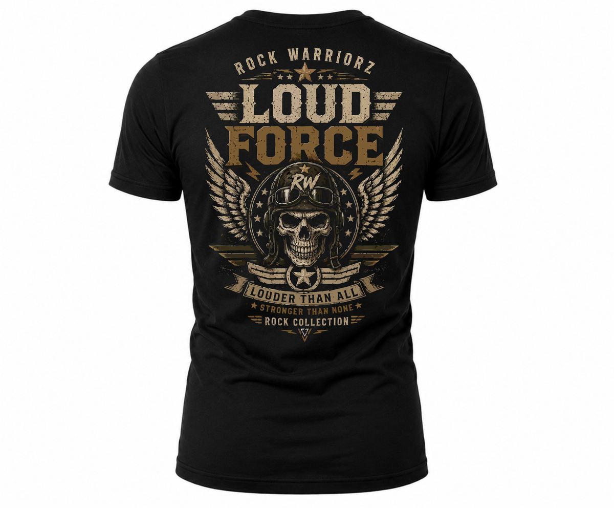Rock Warriorz Loud Force Black T-Shirt