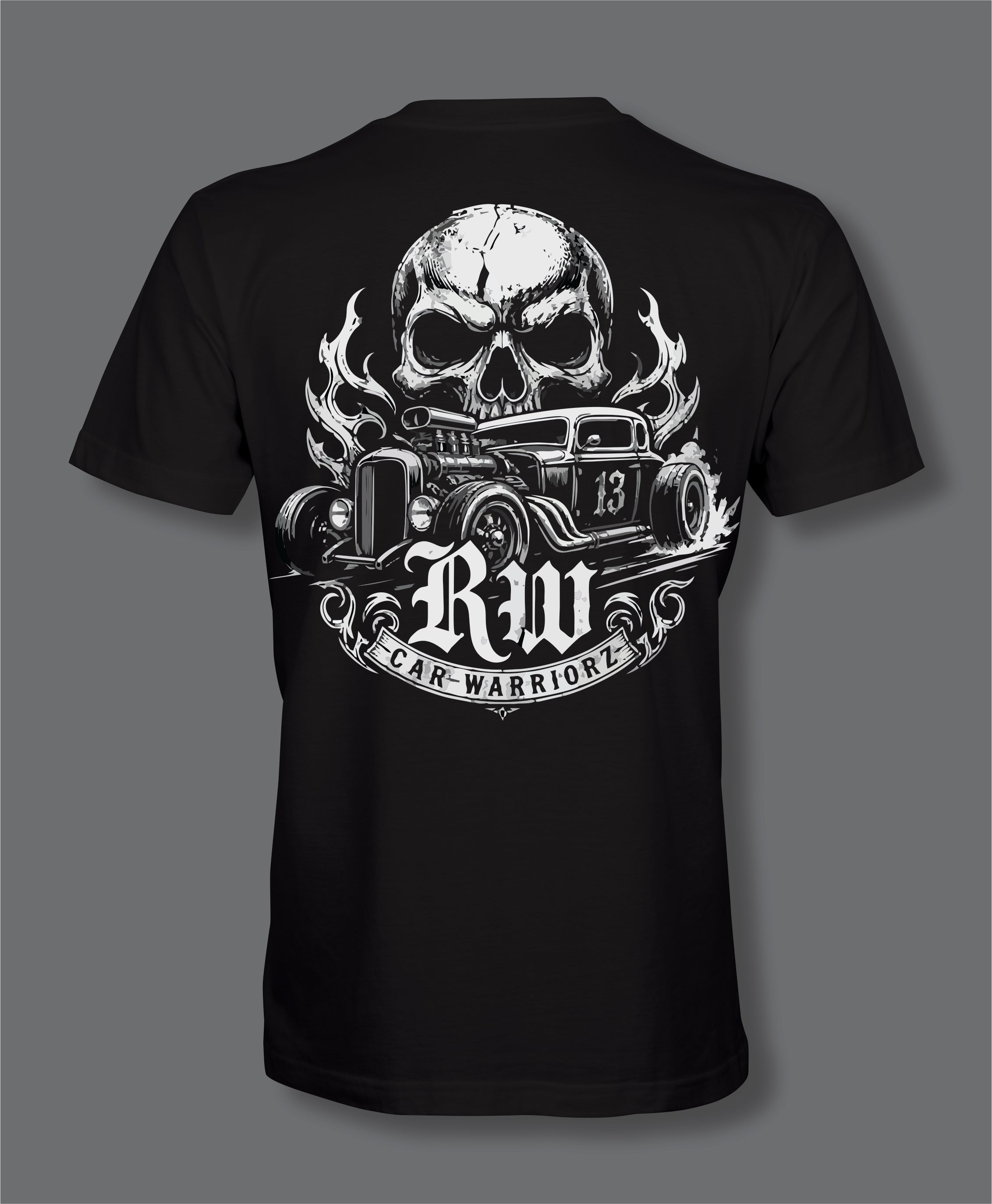 RW Car Warriorz Front and Back Logo