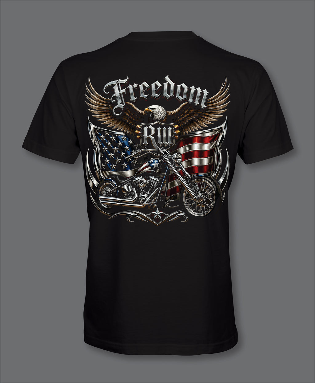 RW Freedom Biker Front Back Logo