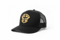 Rock Warriorz Black Hat with Gold Leather Patch