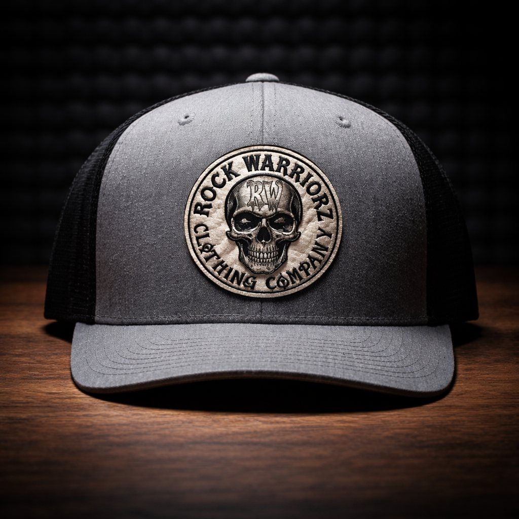 Rock Warriorz Heather Grey/ Black with Silver/Black Leather Patch