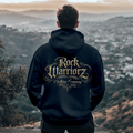 Rock Warriorz Black Hoodie Front Skull Logo with Rock Warriorz Back Logo