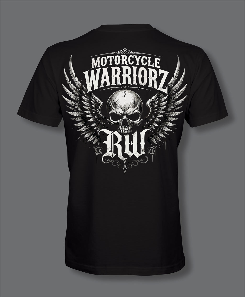 RW Motorcycle Warriorz Front Back Front Logo