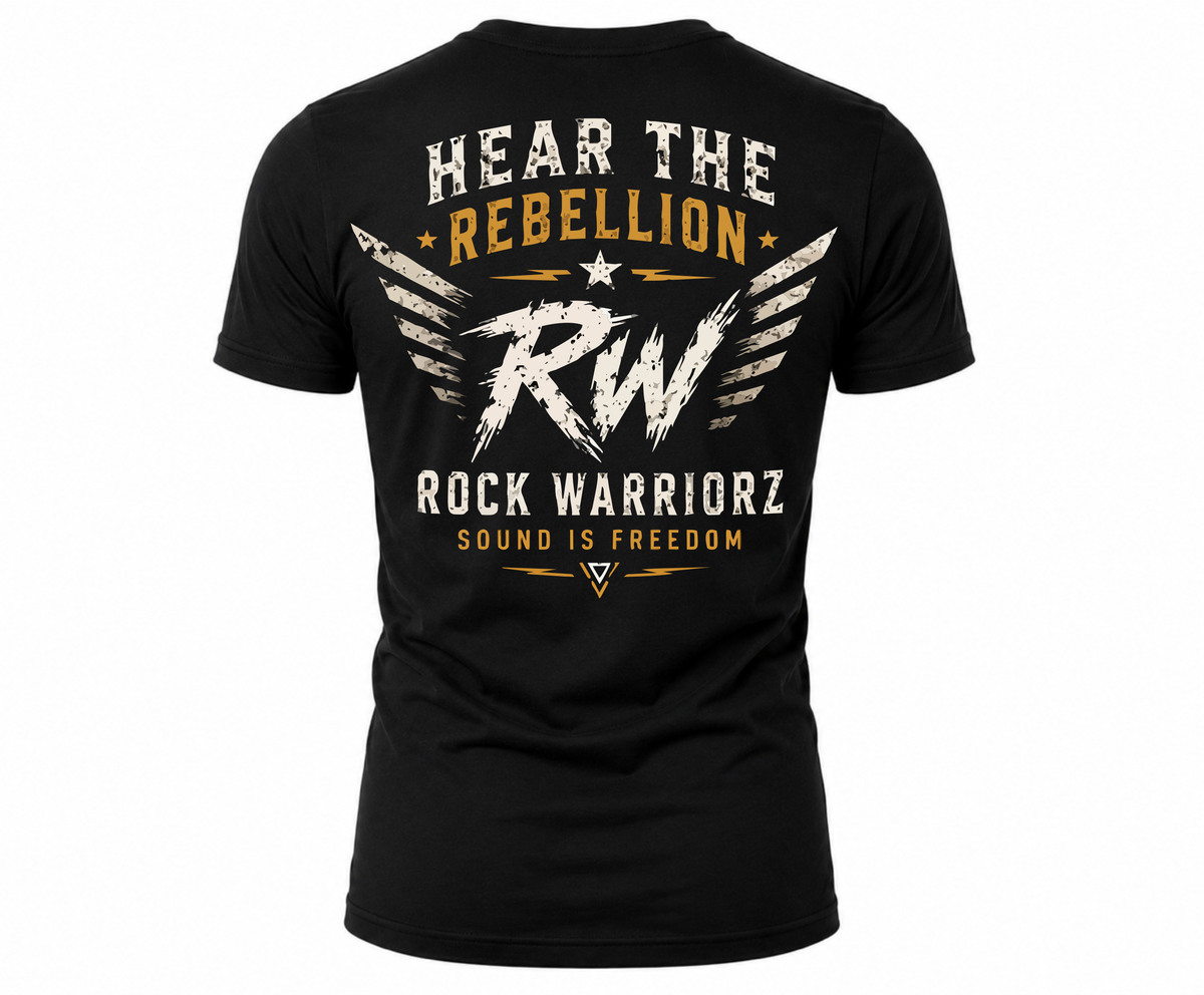 Rock Warriorz Hear the Rebellion Black T-Shirt
