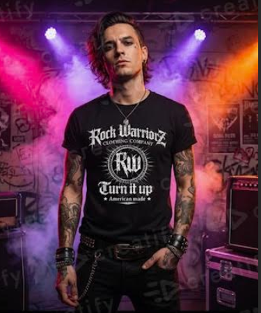 Rock Warriorz Black T- Shirt Front and Back Logo