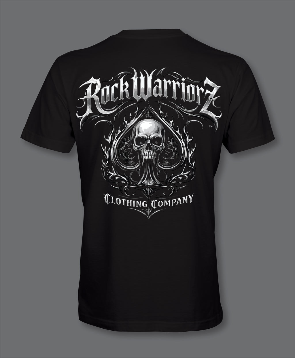Rock Warriorz Front and Back Logo Black T-Shirt