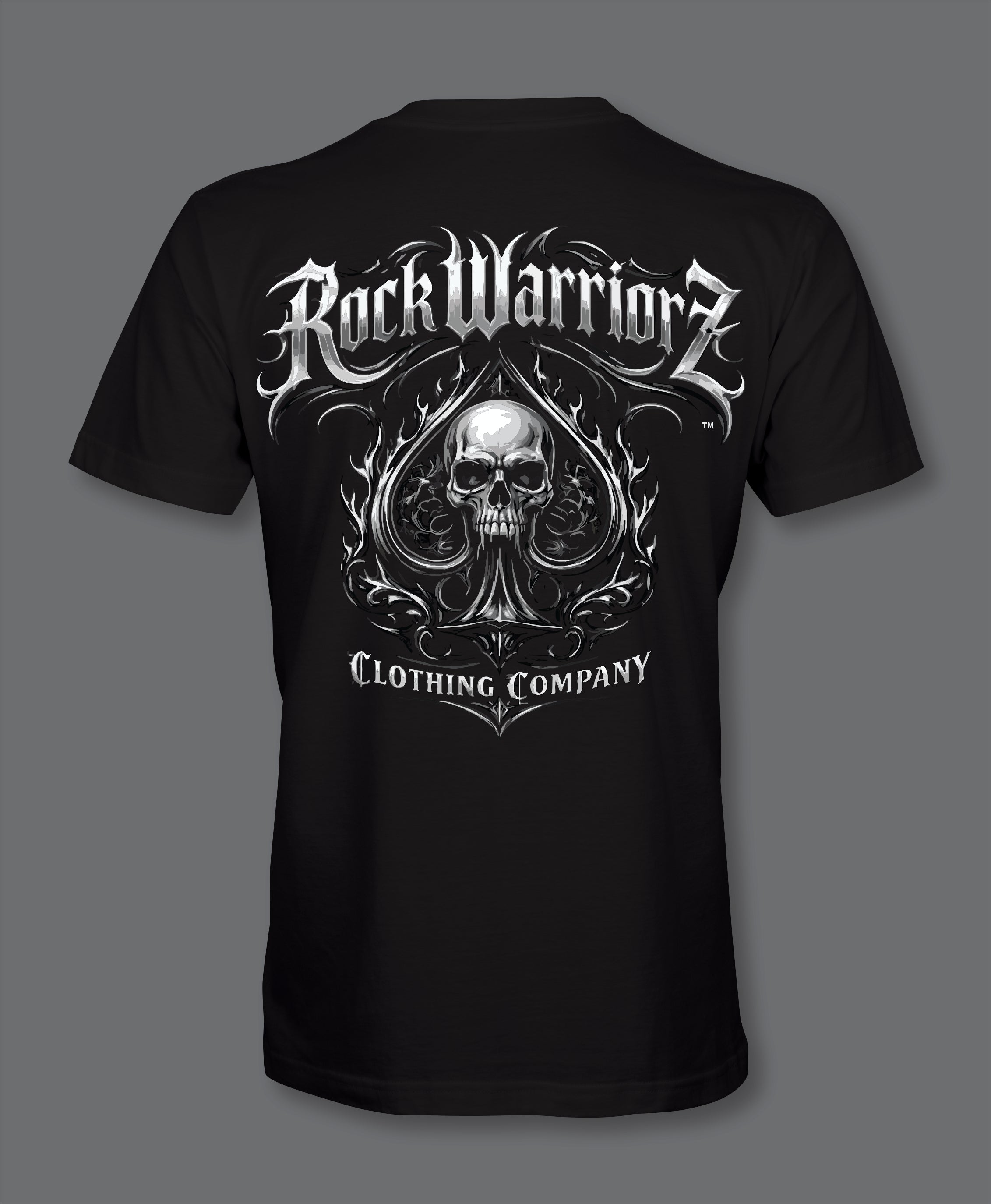 Rock Warriorz Front and Back Logo Black T-Shirt