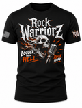 Rock Warriorz Louder Then Hell Skull with microphone T-Shirt