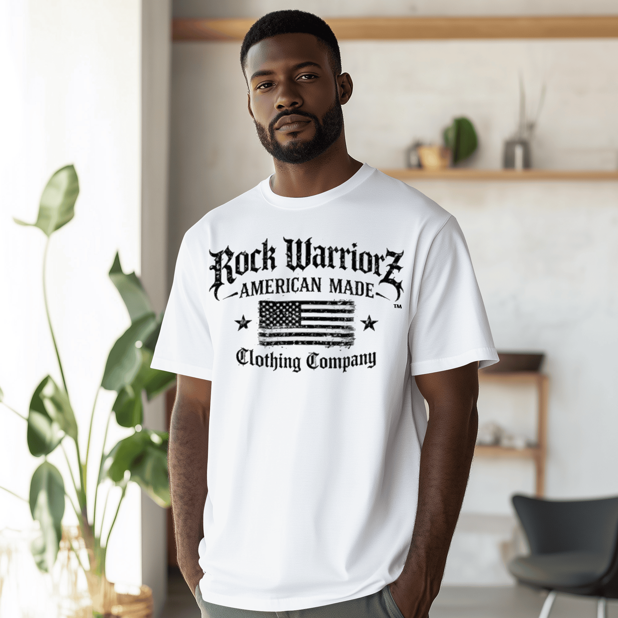 Rock Warriors White T-Shirt Front Logo