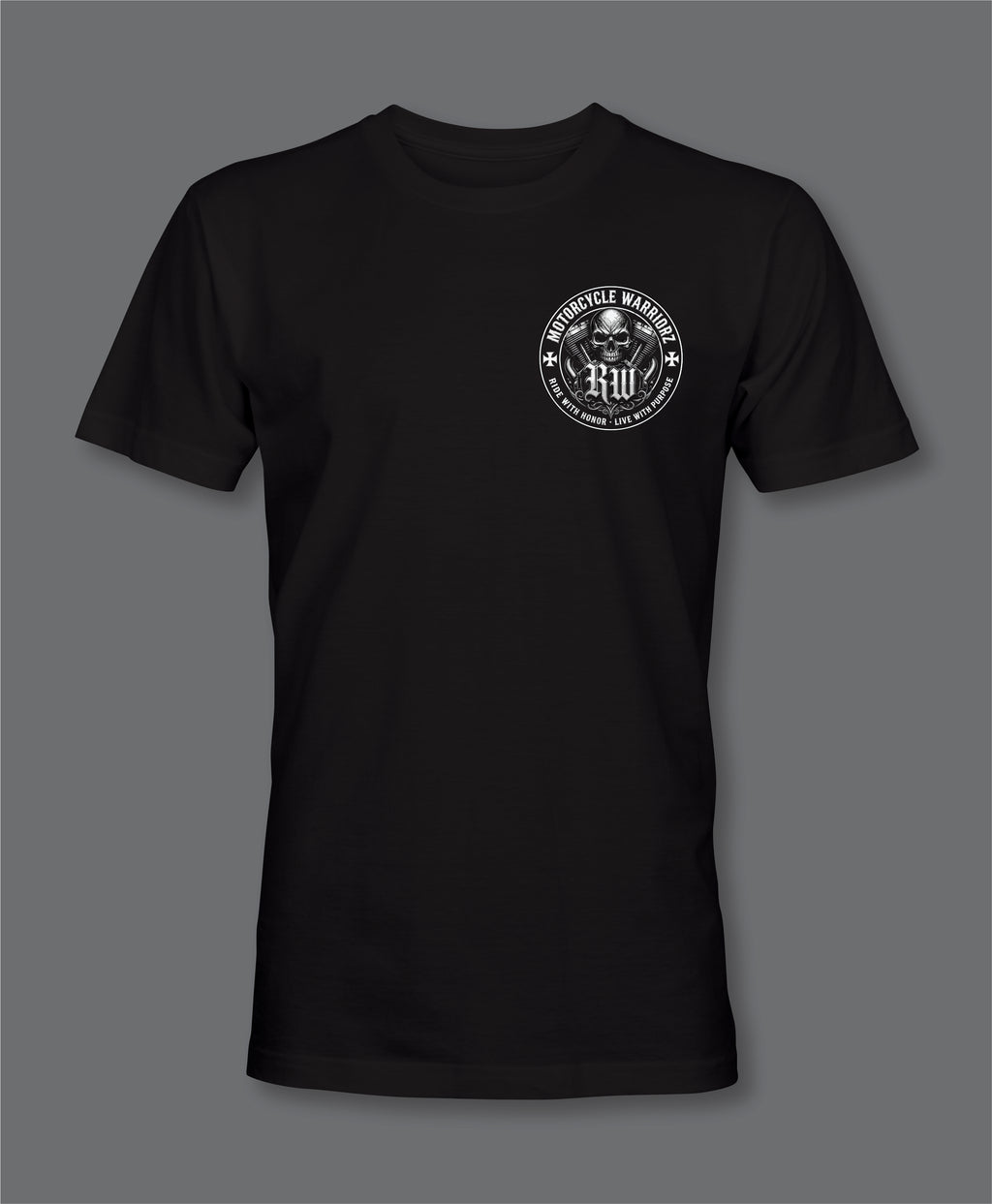 Live To Ride Motorcycle Warriorz Front Back Logo T-Shirt