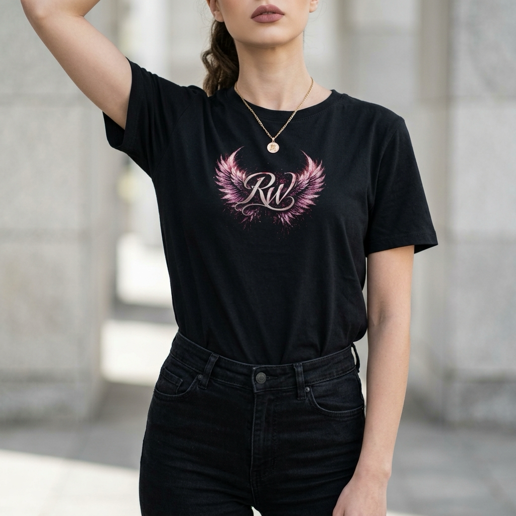 Rock Warriorz Womens Tshirt with Angel Wings logo