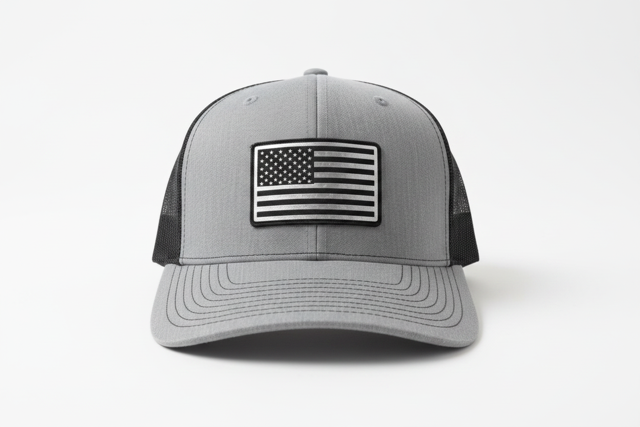 Rock Warriorz Hat with Silver and Black Leather Patch Flag