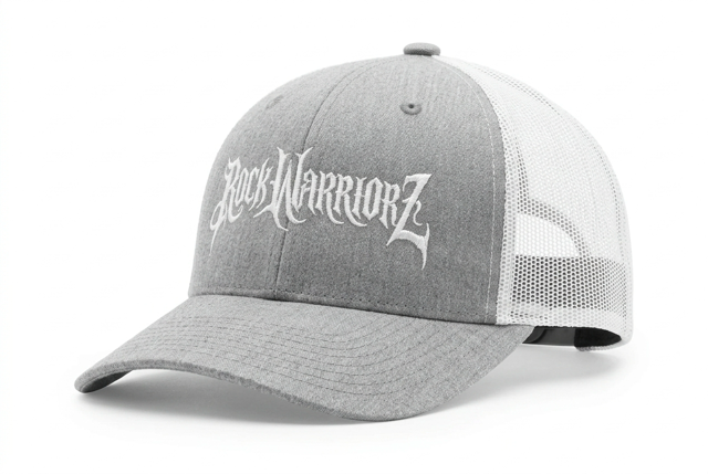 Rock Warriorz Heather Gray and White Hat with Embroidered Logo