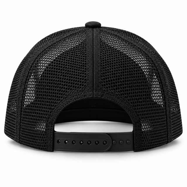 Rock Warriorz RW 2026 Leather Patch Black Trucker Hat