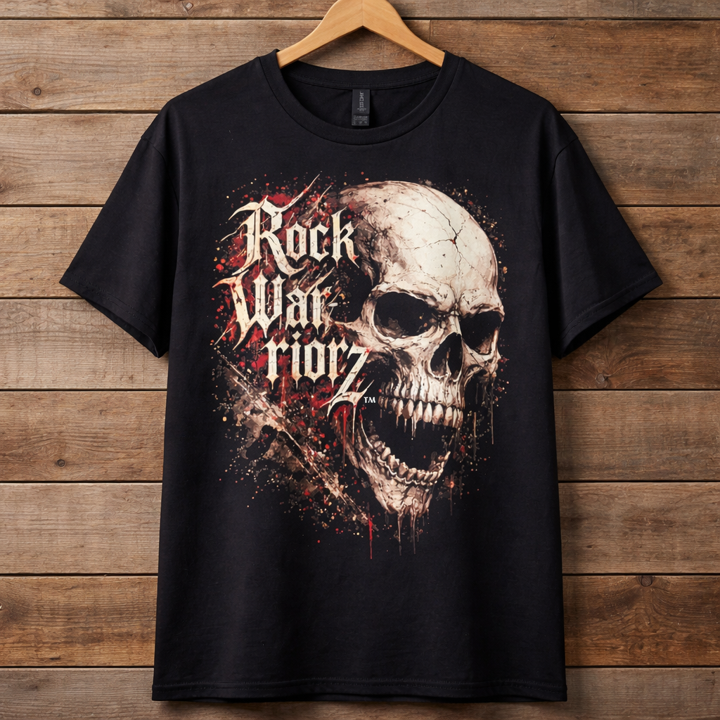 Rock Warriorz Front and Back logo Black T-Shirt