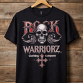 Rock Warriorz Black T-shirt Front and Back Logo