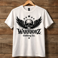 Rock Warriorz White T-shirt Front and Back Logo
