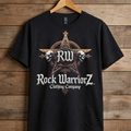 Rock Warriorz Black T-shirt Front and Back Logo