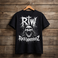 Rock Warriorz Black T-shirt Front and Back Logo