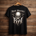 Rock Warriorz Black T-Shirt Front Logo
