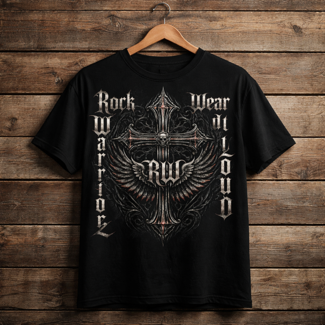 Rock Warriorz Black T-shirt Front Logo
