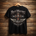 Rock Warriorz Black T-shirt Front Logo