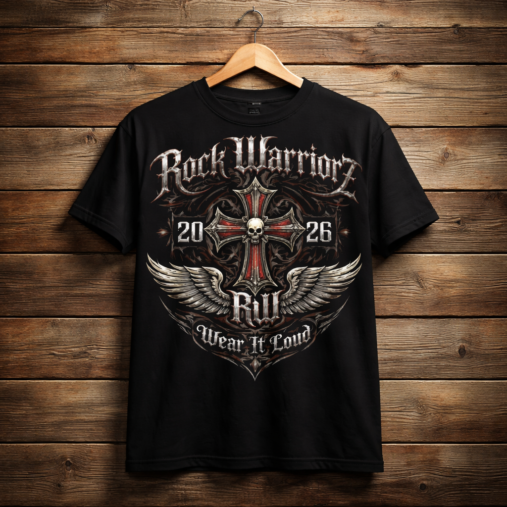 Rock Warriorz Black T-shirt Front Logo