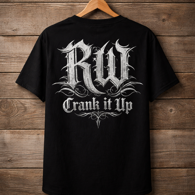 Rock Warriorz Black T-shirt Front and Back Logo