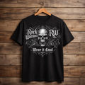 Rock Warriorz Black T-shirt Front and Back logo