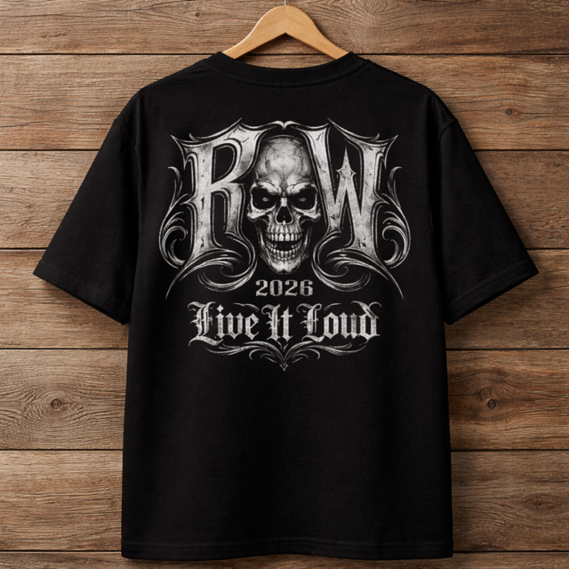 Rock Warriorz Black T- Shirt Front and Back Logo