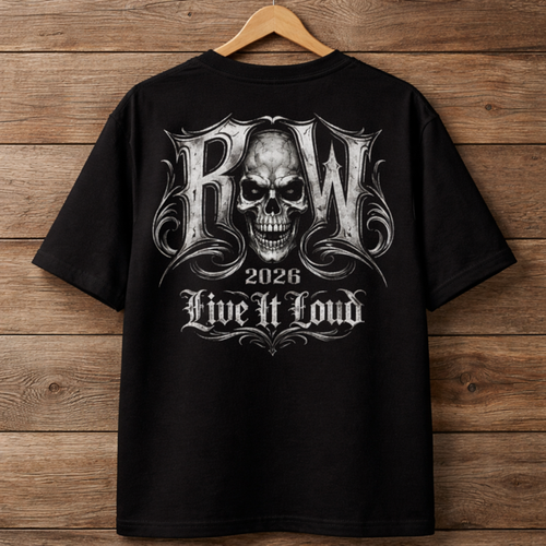 Rock Warriorz Black T- Shirt Front and Back Logo