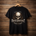Rock Warriorz Black T-shirt Front and back logo