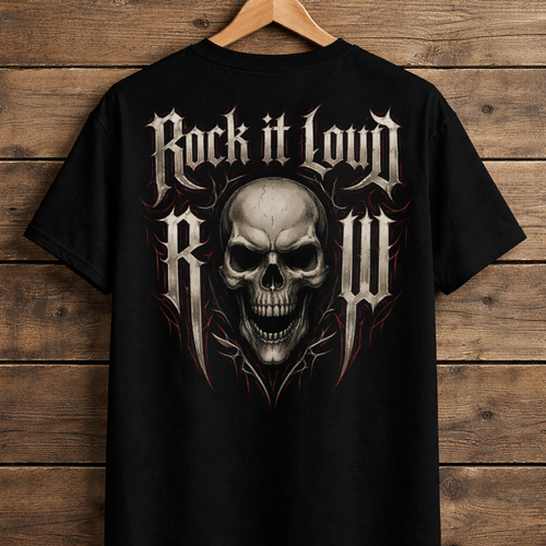 Rock Warriors Rock it Loud Black T-shirt Front and Back Logo