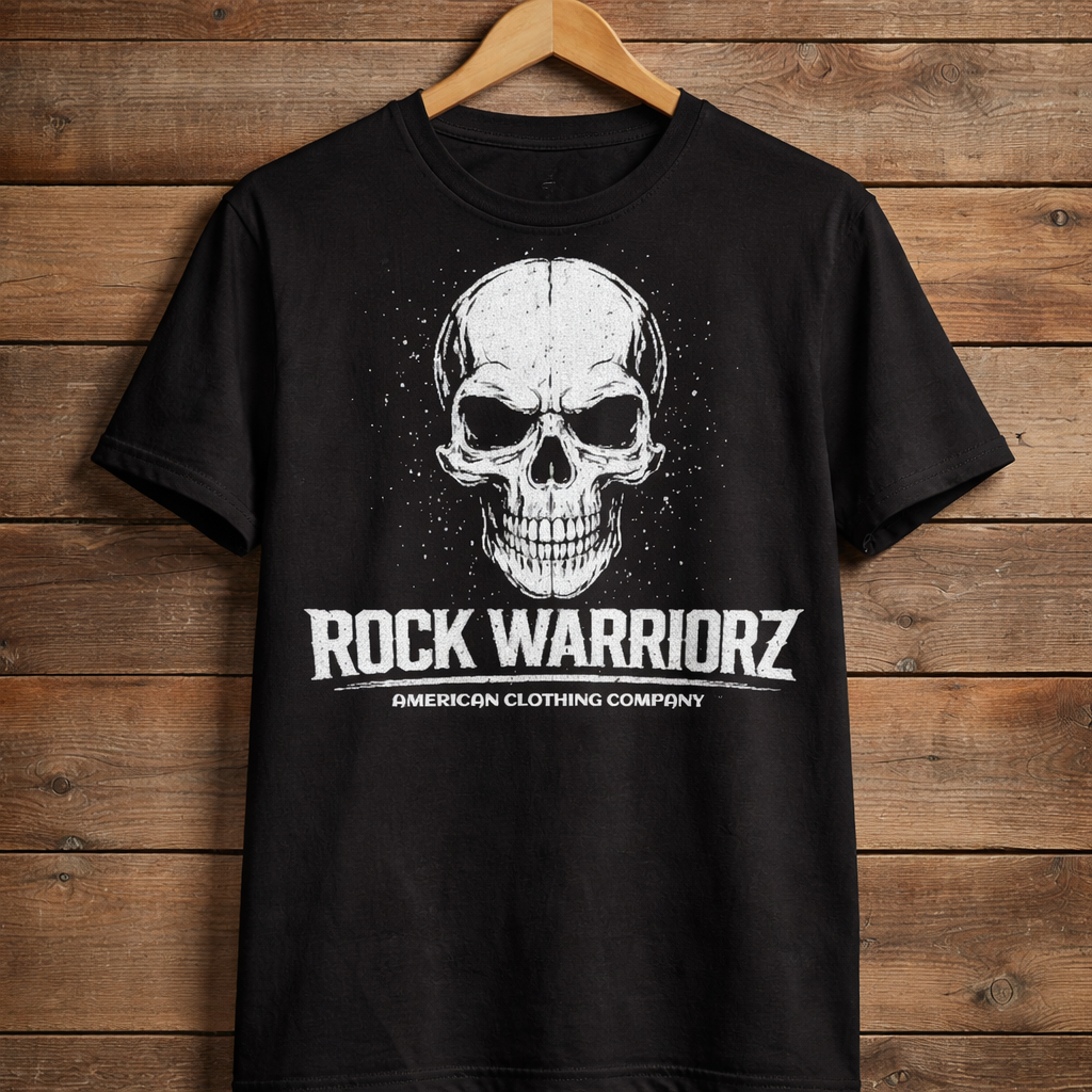 Rock Warriorz Black T-Shirt Front Logo