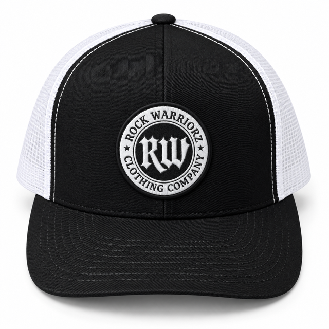 Rock Warriorz Round Leather RW Patch Trucker Hat