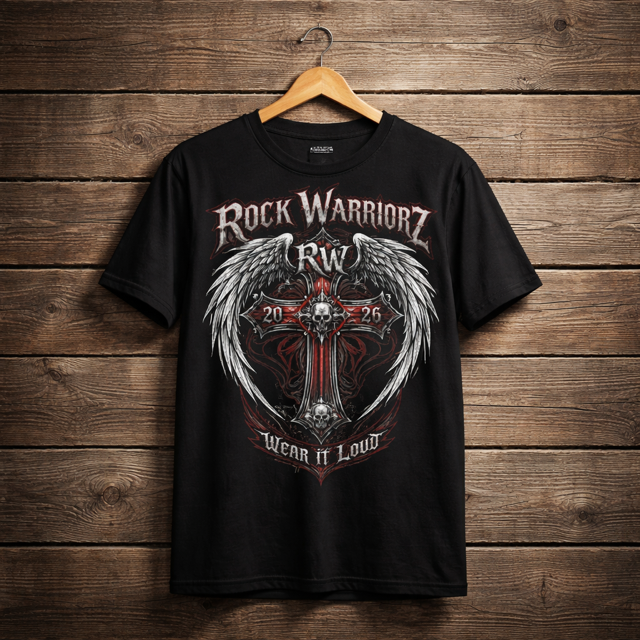 Rock Warriorz Black T-shirt with Front Logo