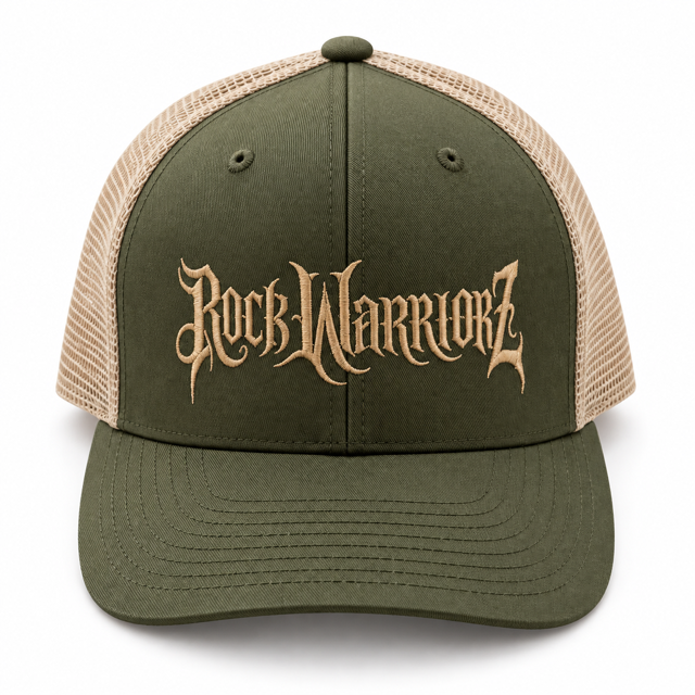 Rock Warriorz Embroidered Olive and Khaki Trucker Hat