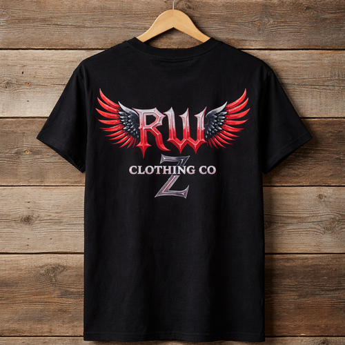 Rock Warriorz Black T-shirt Front and Back Logo